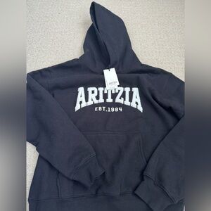 Aritzia Cozy Sweatfleece Perfect Hoodie black large nwt